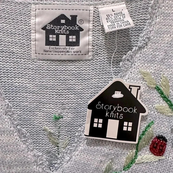 Storybook Knits Ladybug Flower Cardigan sz Large-NWT - Picture 9 of 9